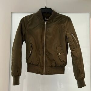 Girls green nylon crop jacket, Nordstrom